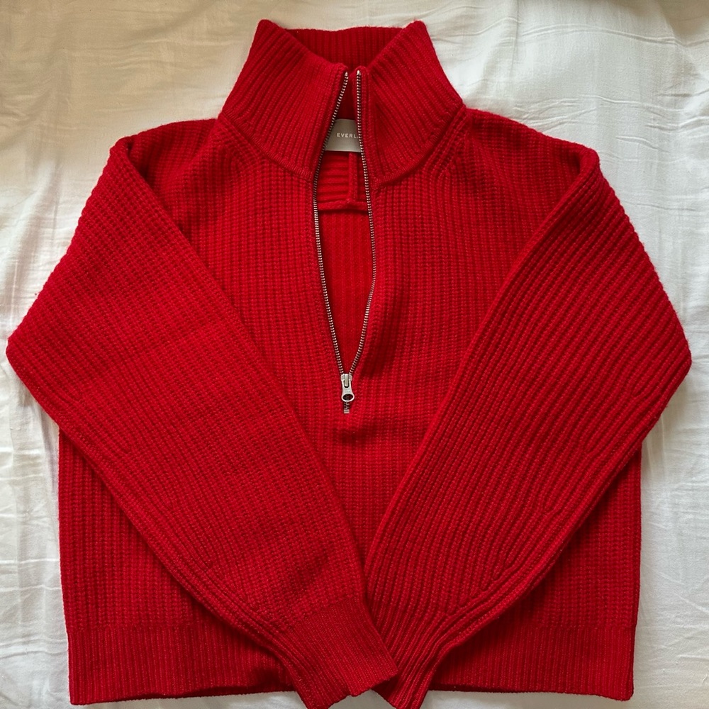 Everlane Felted Merino Half-Zip Sweater XS
